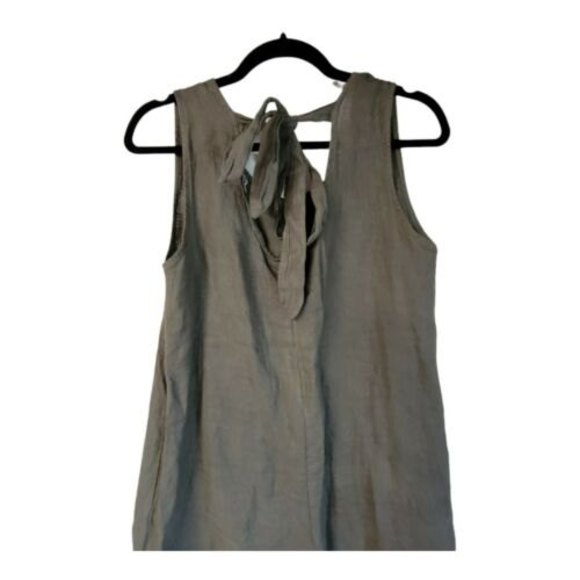 Rosemarine Linen Dress Green Scoop Neck Mini Shift Boho Lagenlook Beach xs - Picture 7 of 7